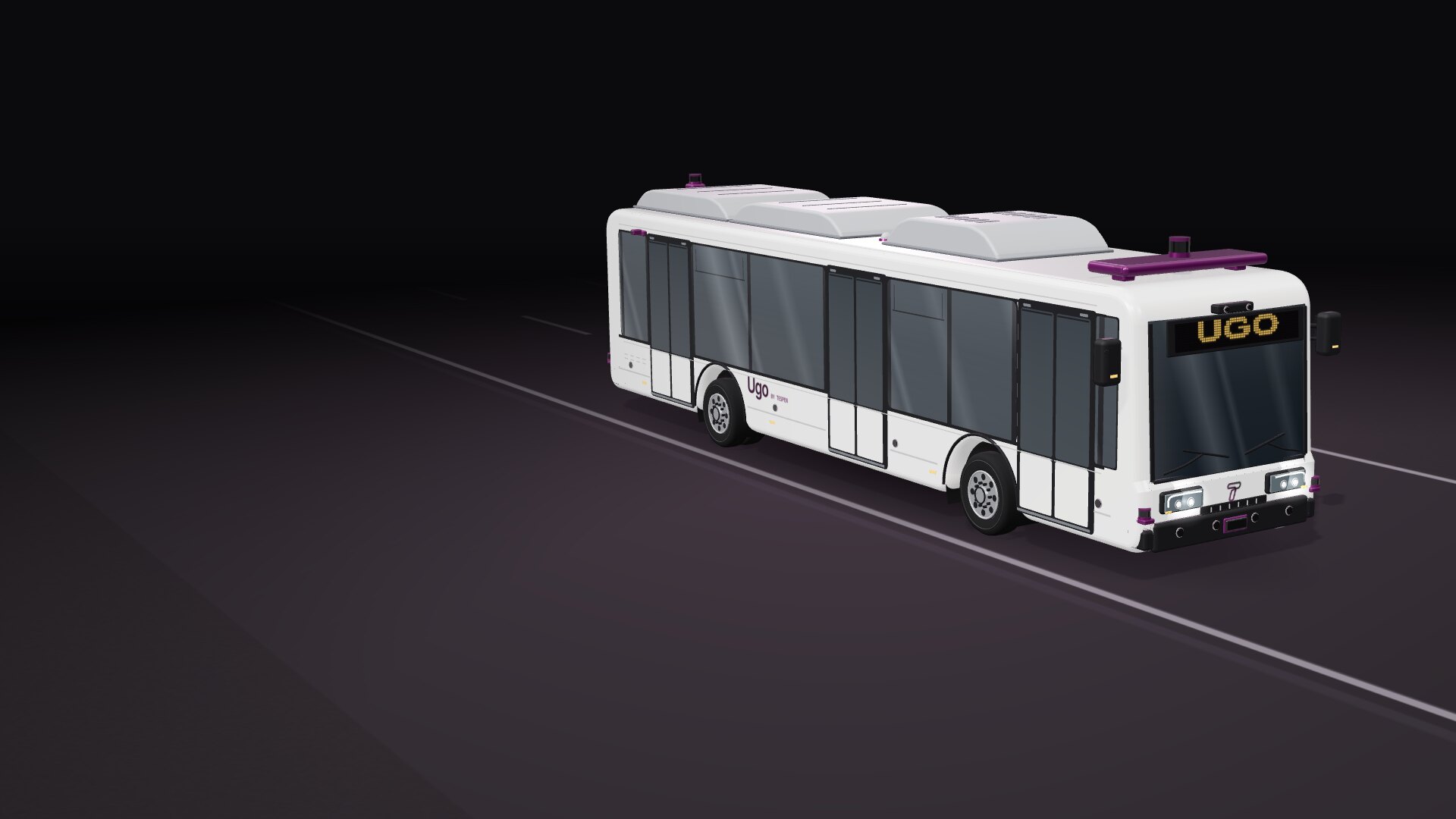 Concept render of a city bus fitted with the violet Ugo sensor kit